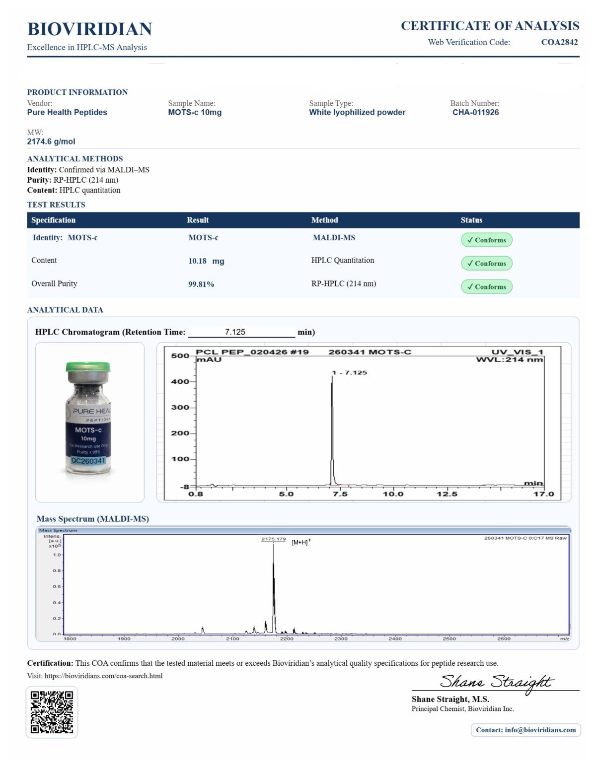MOTS-c mitochondrial-derived peptide for laboratory research