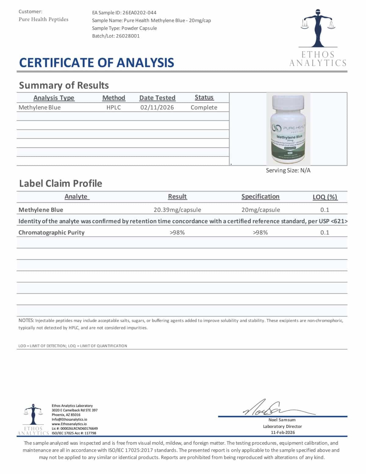 Methylene Blue research compound for laboratory research