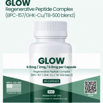 GLOW BPC-157 GHK-Cu TB-500 research peptide blend