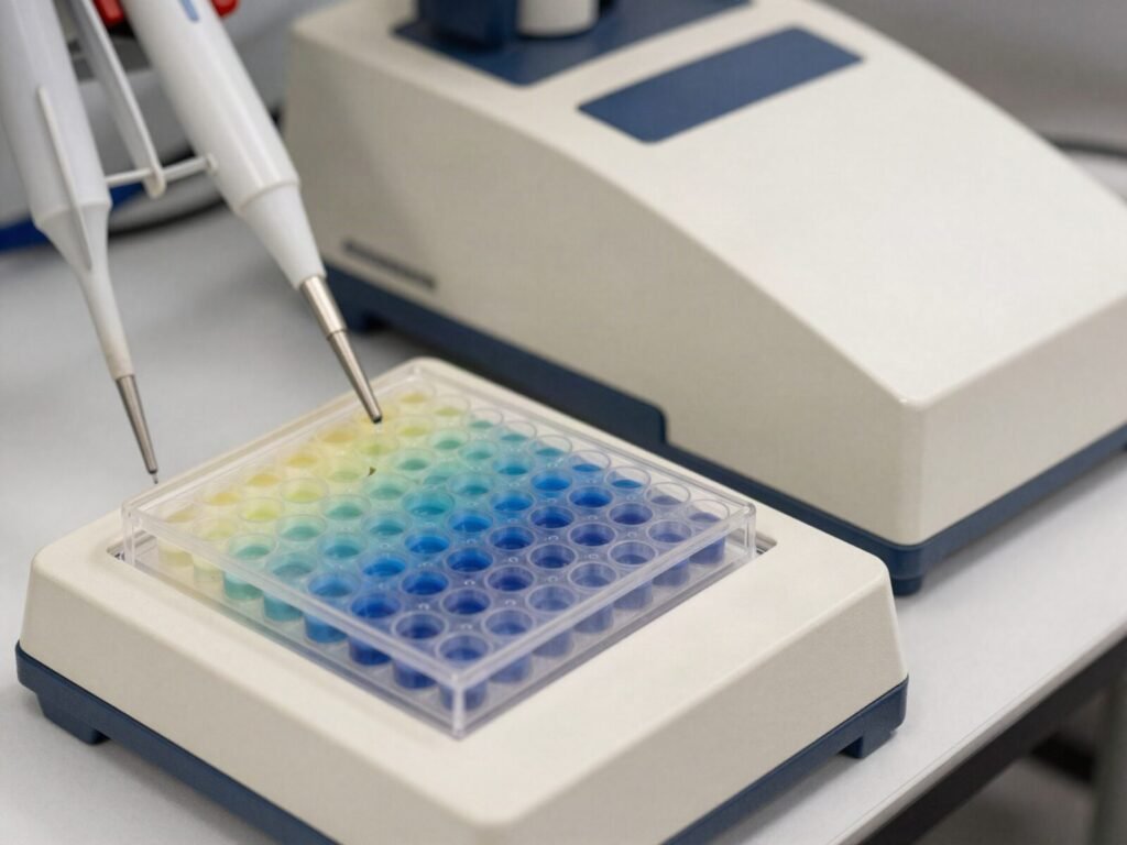 96-well microplate assay used in metabolic research with NAD+ and small-molecule compounds